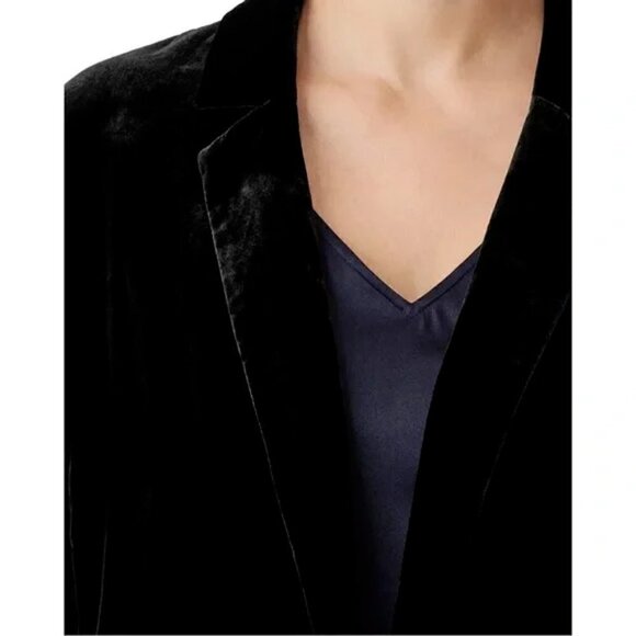 Eileen Fisher Womens Black Open Face Jacket Blazer‎ Velvet Women's Size Large - Picture 4 of 11